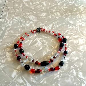Vintage Rare Mardi Gras Glass Bead Choker Necklace